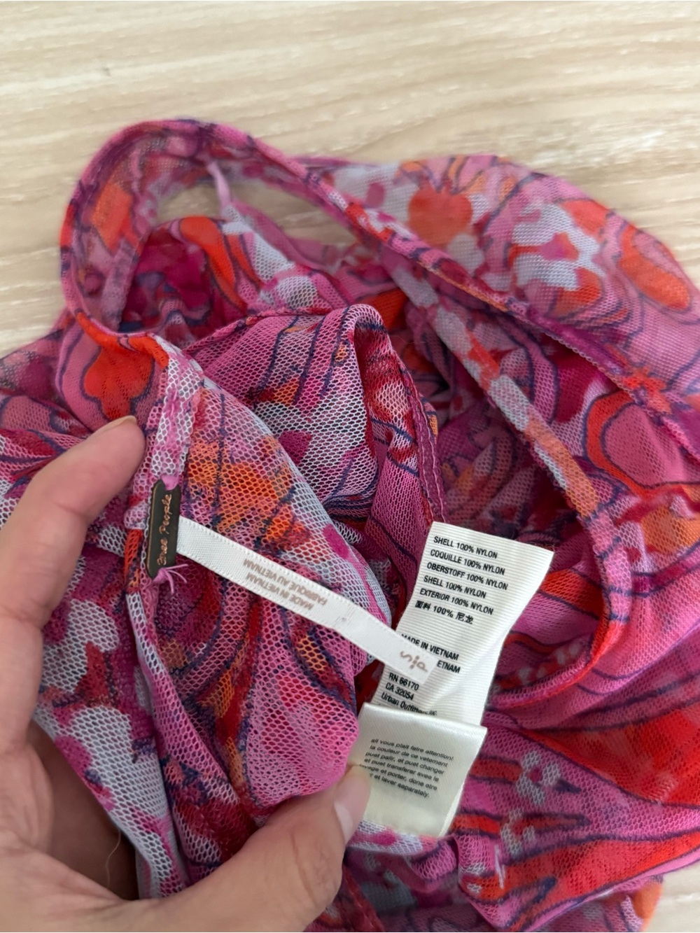 Free People Small Tell Me More Top Mesh Reversible Pink Ruch Floral Y2K Hippie - Picture 6 of 7